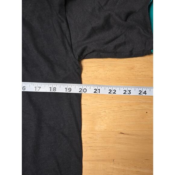 Vintage Black Blank Shirt Signal Sport 90s Blue double Sleeve Tee Mens Small - Picture 5 of 6